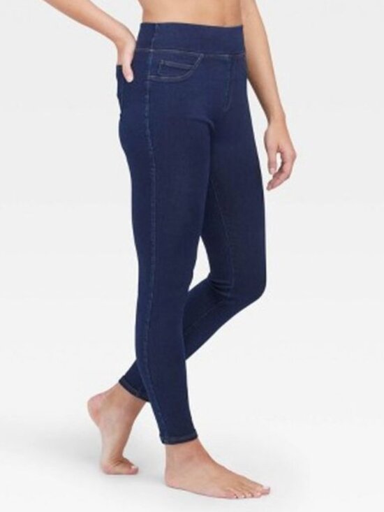 SPANX Denim - Spanx Assets Dark Blue High Rise Denim Jeggings L